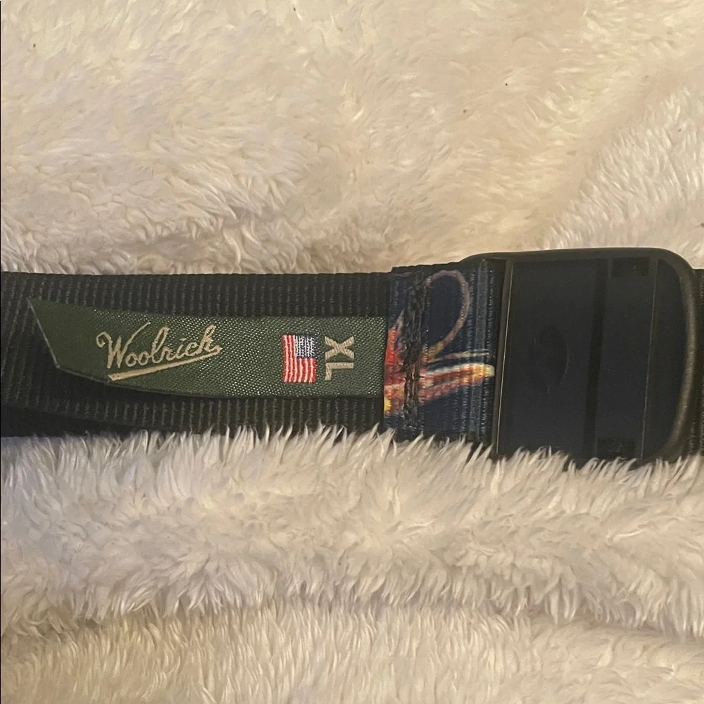Woolrich Black and Green Belt with Flag Accent - Picture 2 of 2